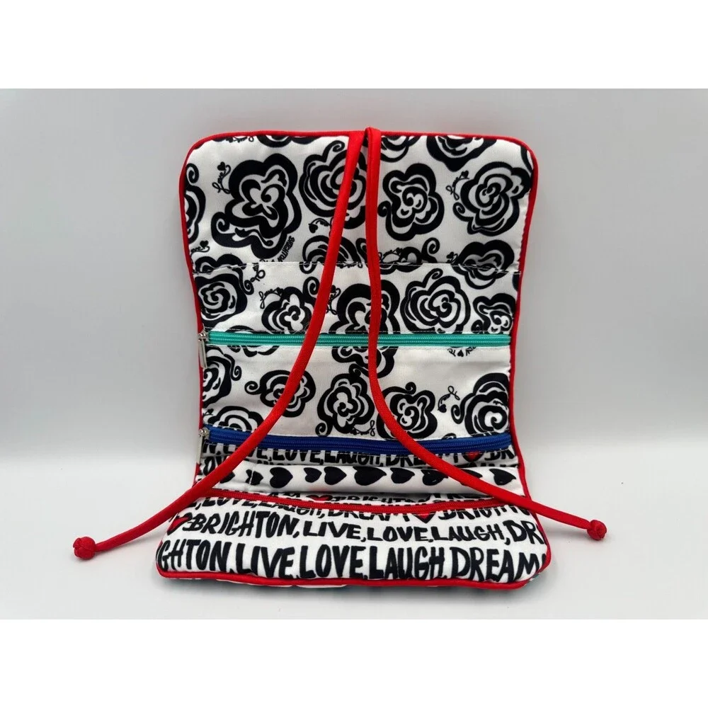 BRIGHTON Love Dove Jewelry Roll Travel Pouch 4 Zip Pockets Ring Holder